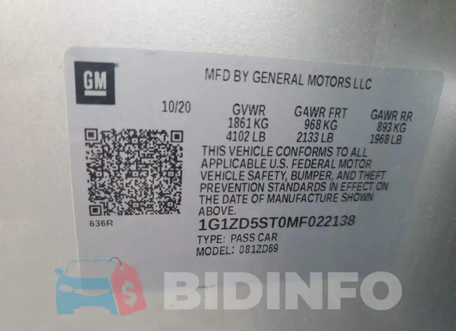 1G1ZD5ST0MF022138 Photo# 12