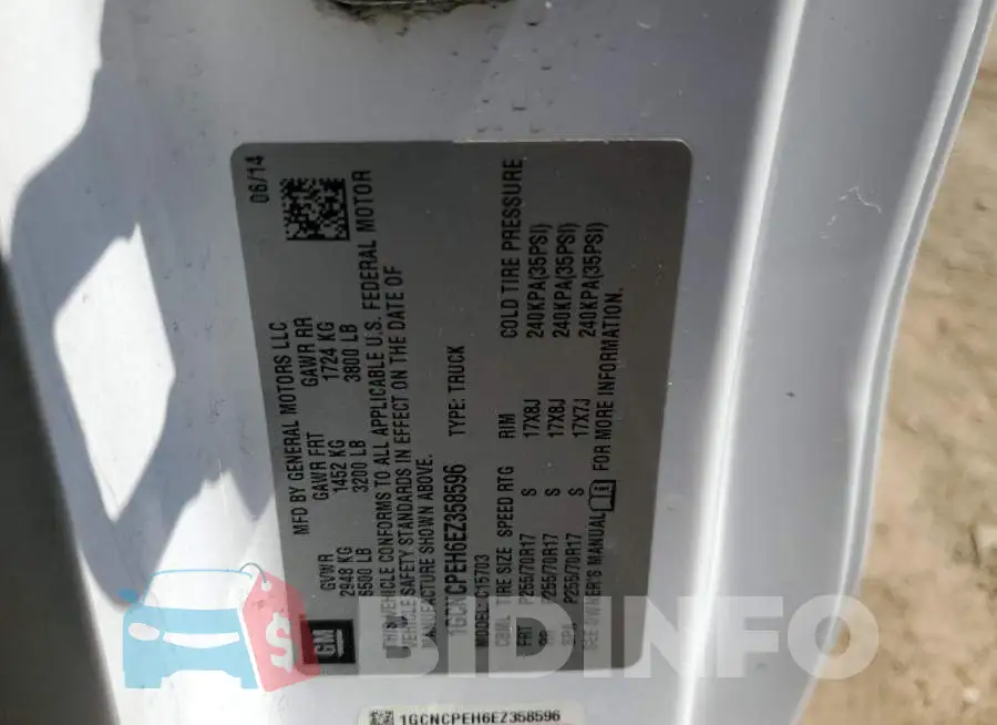 1GCNCPEH6EZ358596 Photo# 12