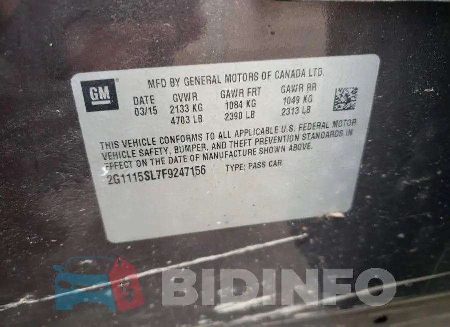 2G1115SL7F9247156 Photo# 12