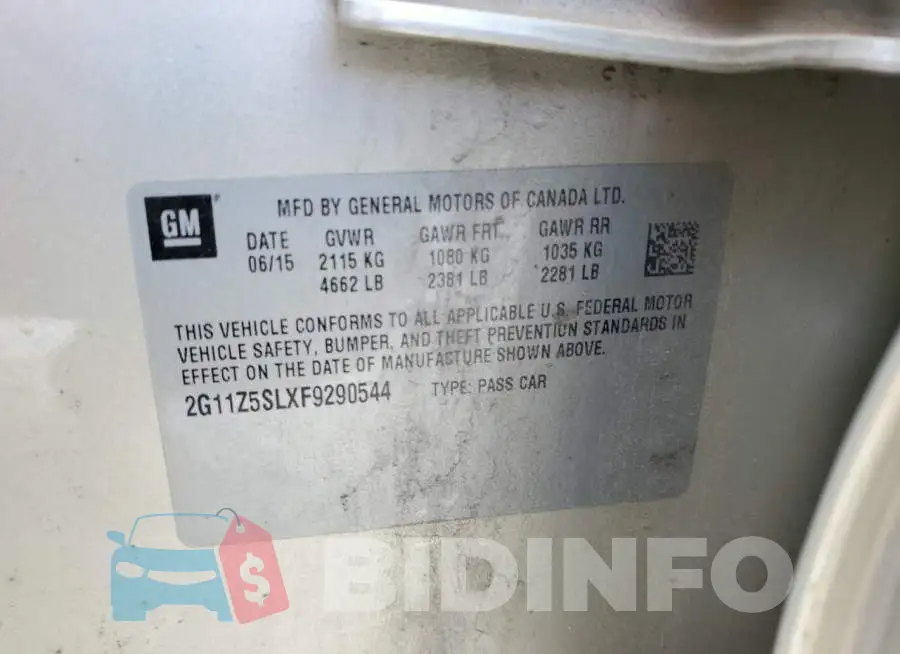 2G11Z5SLXF9290544 Photo# 13