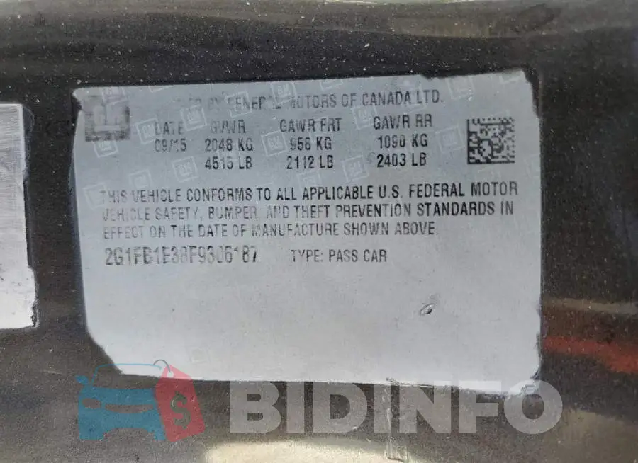 2G1FB1E38F9306187 Photo# 12