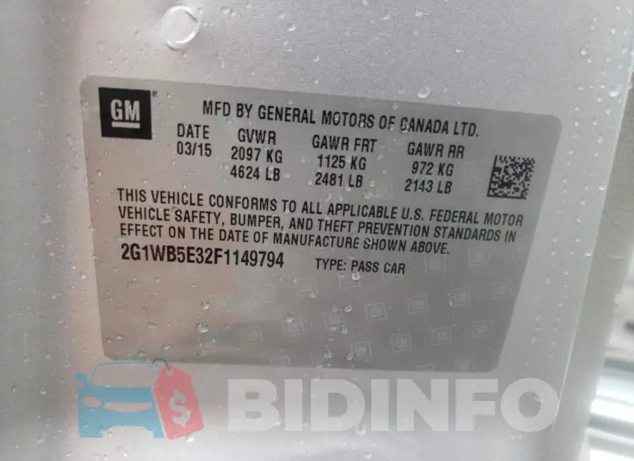 2G1WB5E32F1149794 Photo# 12