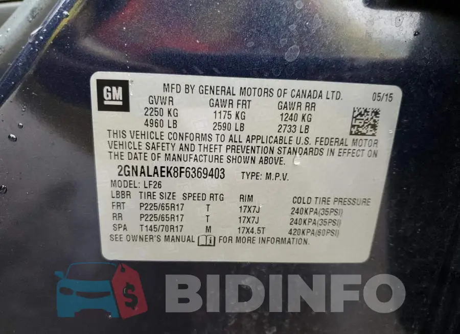 2GNALAEK8F6369403 Photo# 13