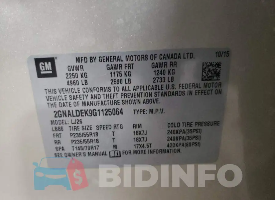 2GNALDEK9G1125064 Photo# 12