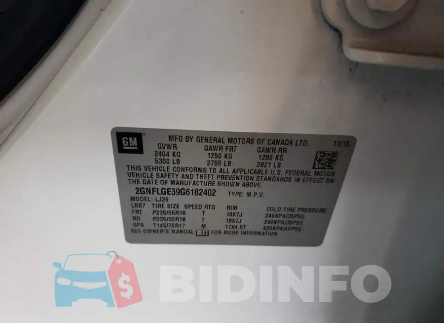 2GNFLGE39G6182402 Photo# 13