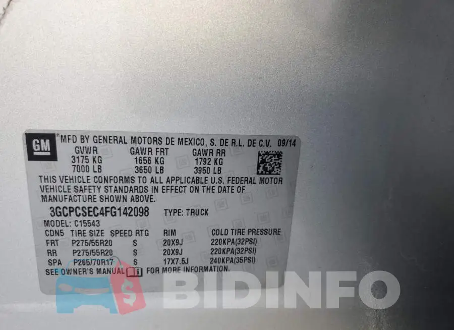 3GCPCSEC4FG142098 Photo# 12