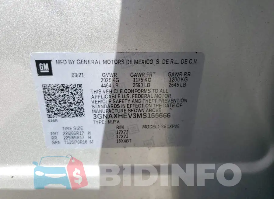 3GNAXHEV3MS155666 Photo# 13