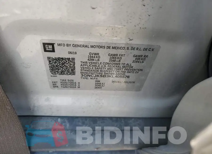 3GNCJKSB3KL405576 Photo# 12