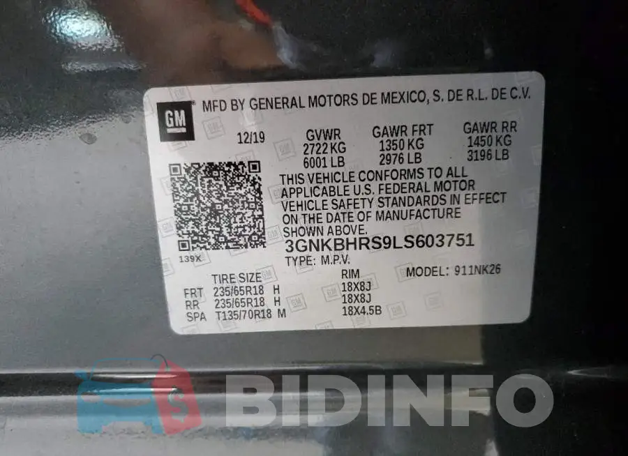 3GNKBHRS9LS603751 Photo# 13