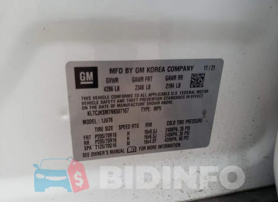 KL7CJKSM7NB507167 Photo# 12