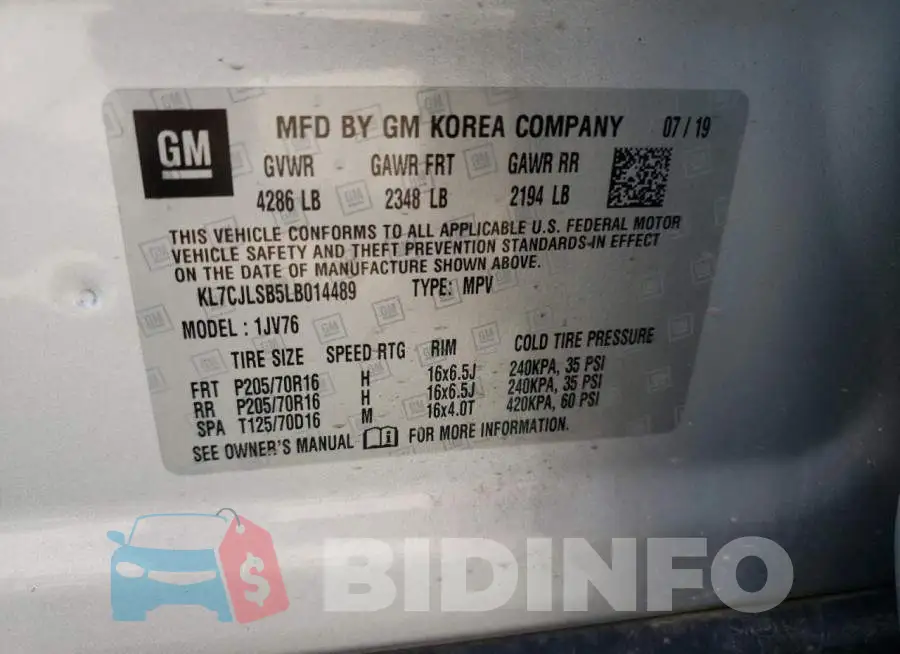 KL7CJLSB5LB014489 Photo# 13