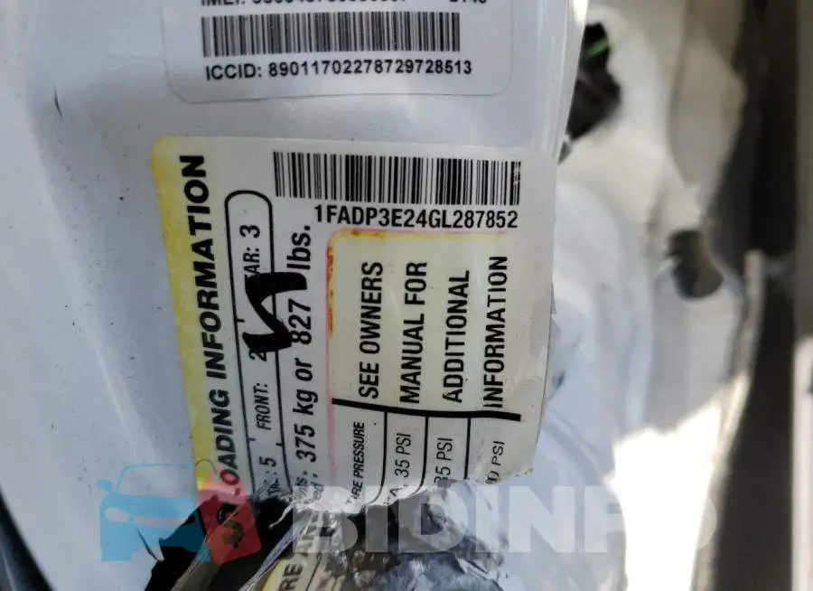 1FADP3E24GL287852 Photo# 12