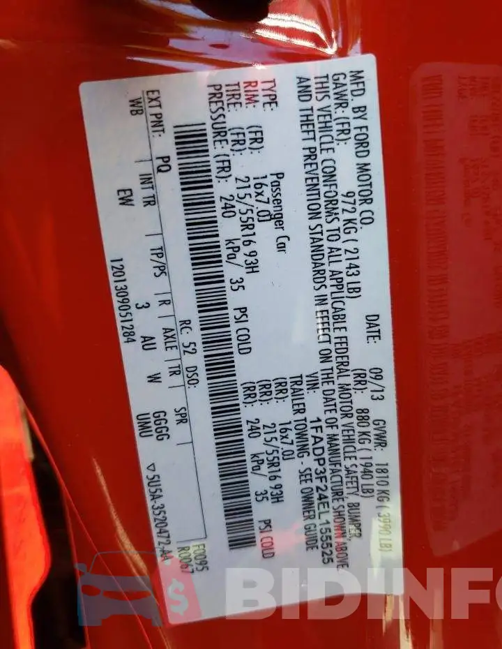 1FADP3F24EL155525 Photo# 12