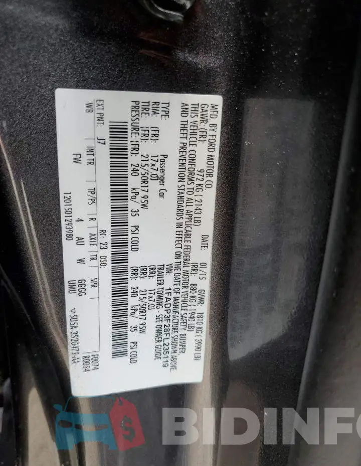 1FADP3F28FL235119 Photo# 12