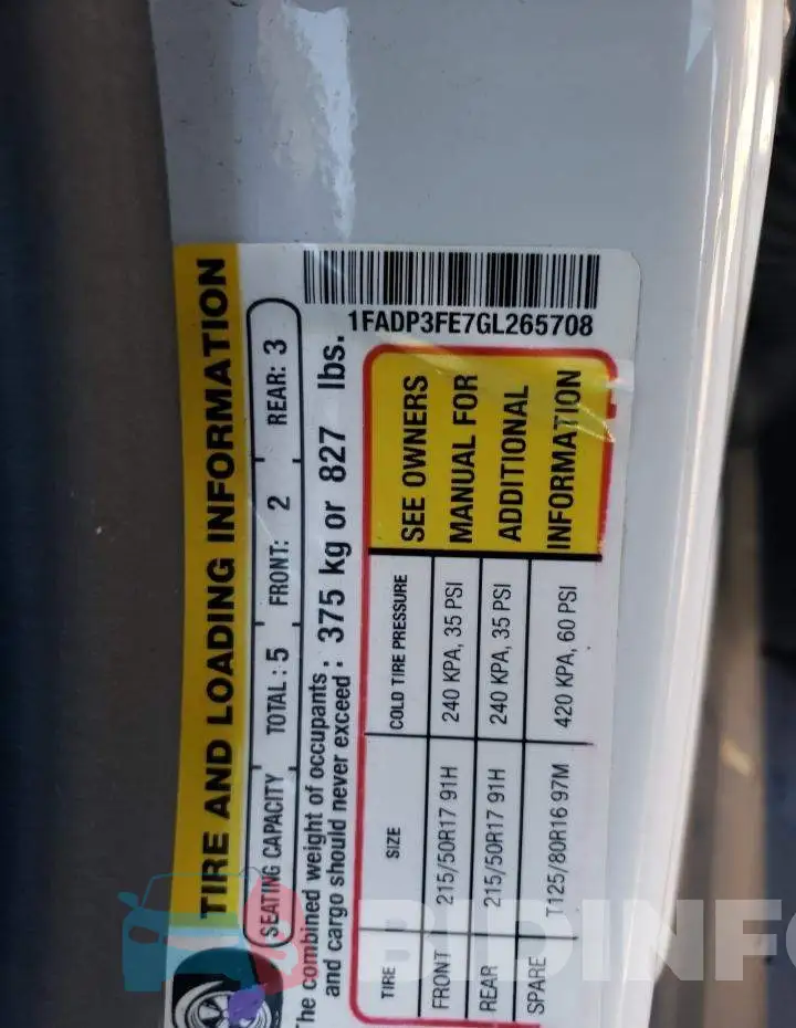 1FADP3FE7GL265708 Photo# 13