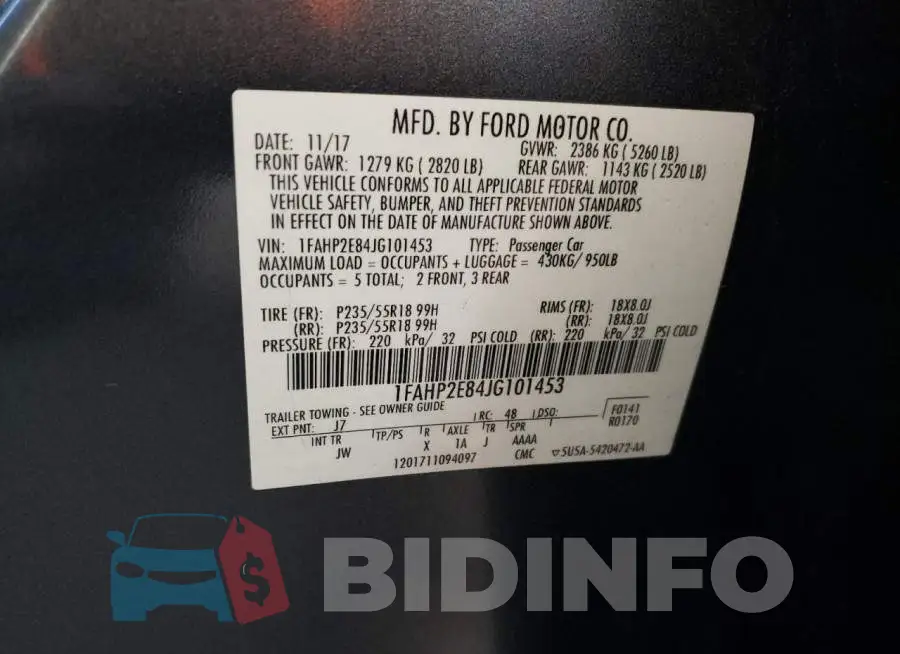 1FAHP2E84JG101453 Photo# 12