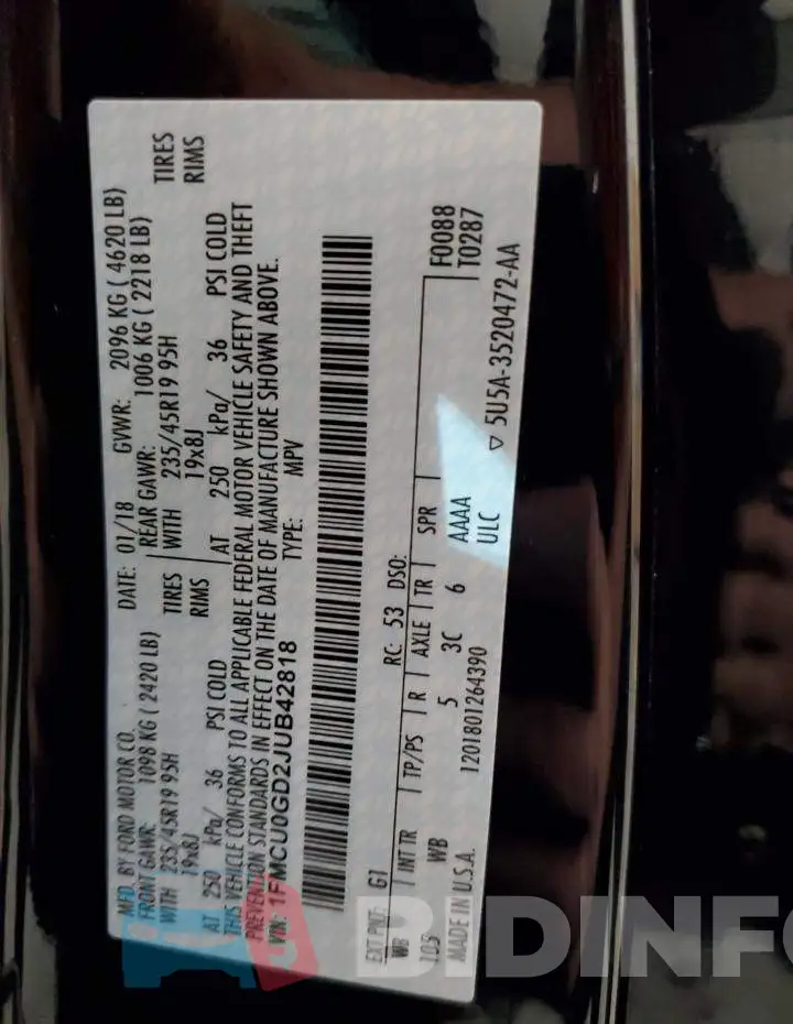 1FMCU0GD2JUB42818 Photo# 13