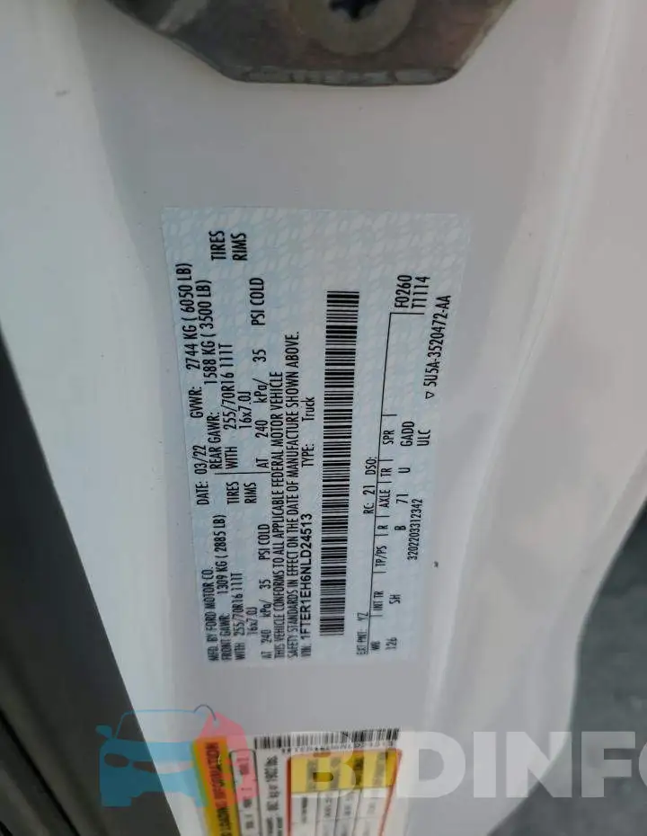 1FTER1EH6NLD24513 Photo# 12