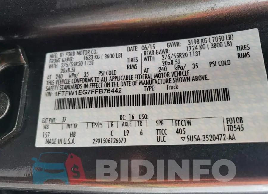 1FTFW1EG7FFB76442 Photo# 12