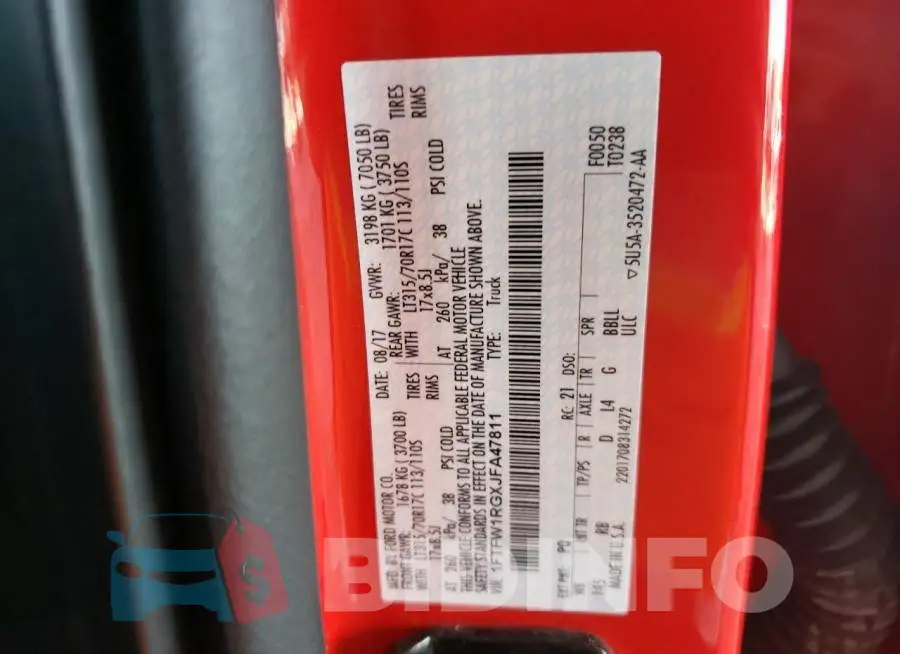 1FTFW1RGXJFA47811 Photo# 12