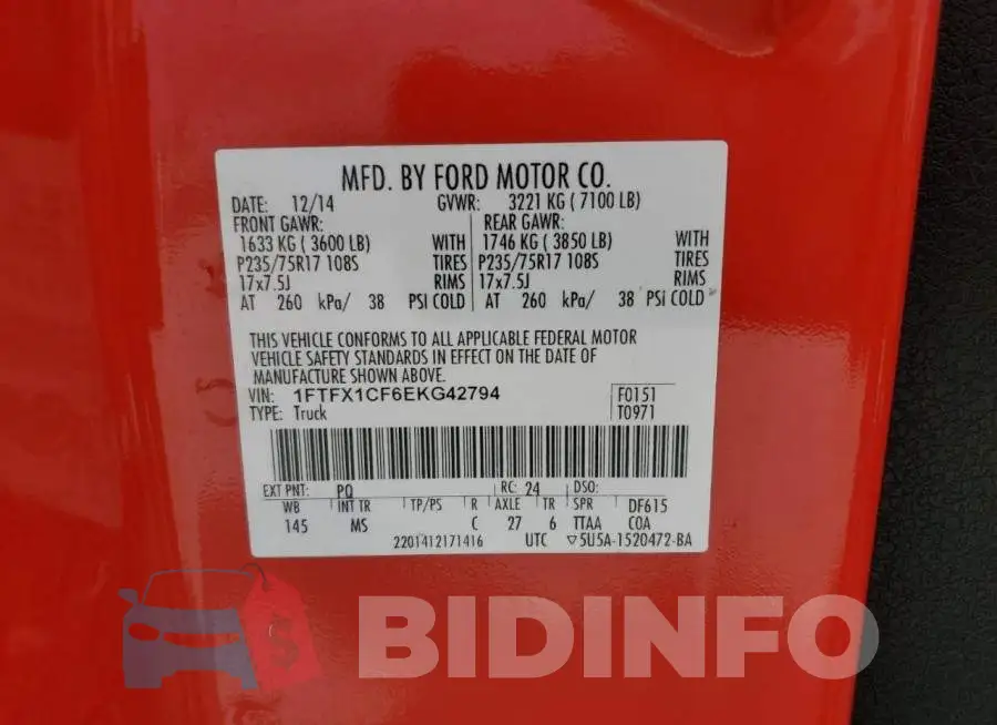 1FTFX1CF6EKG42794 Photo# 12