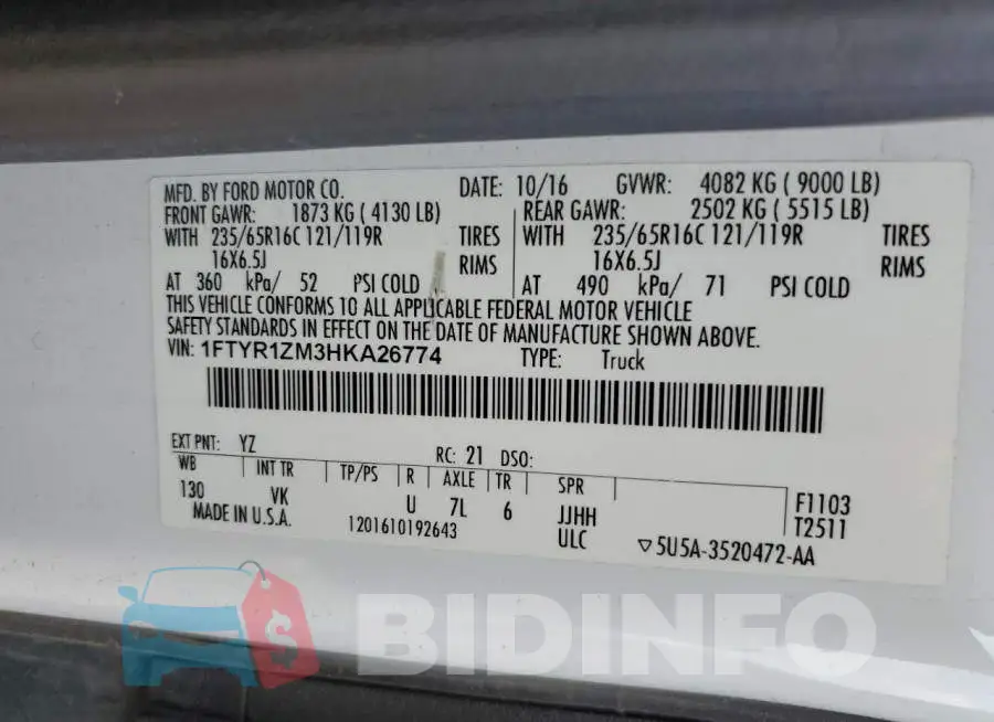 1FTYR1ZM3HKA26774 Photo# 12