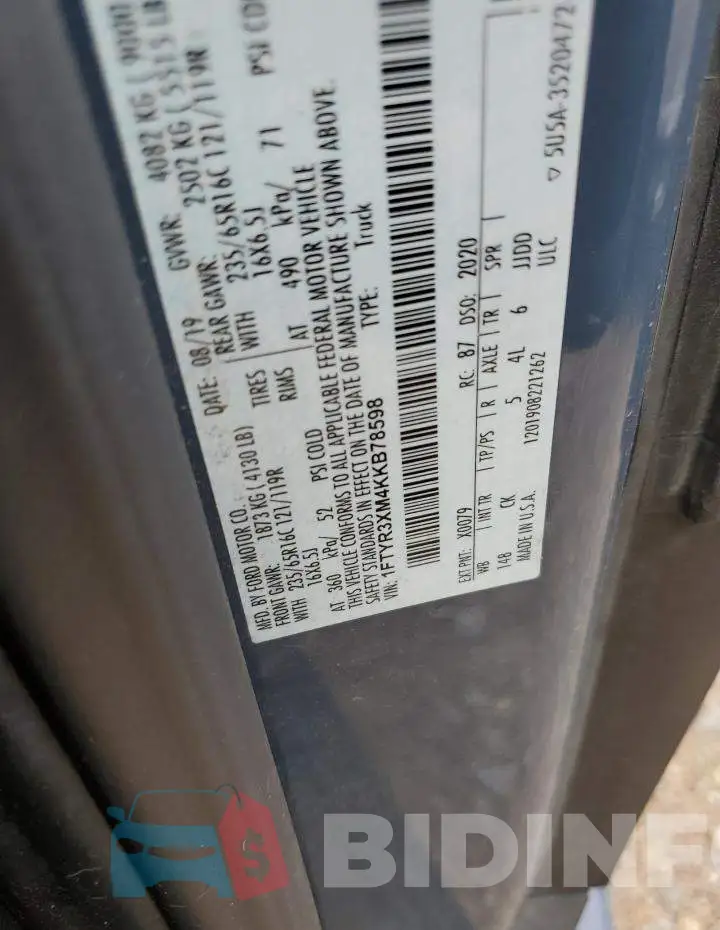 1FTYR3XM4KKB78598 Photo# 13