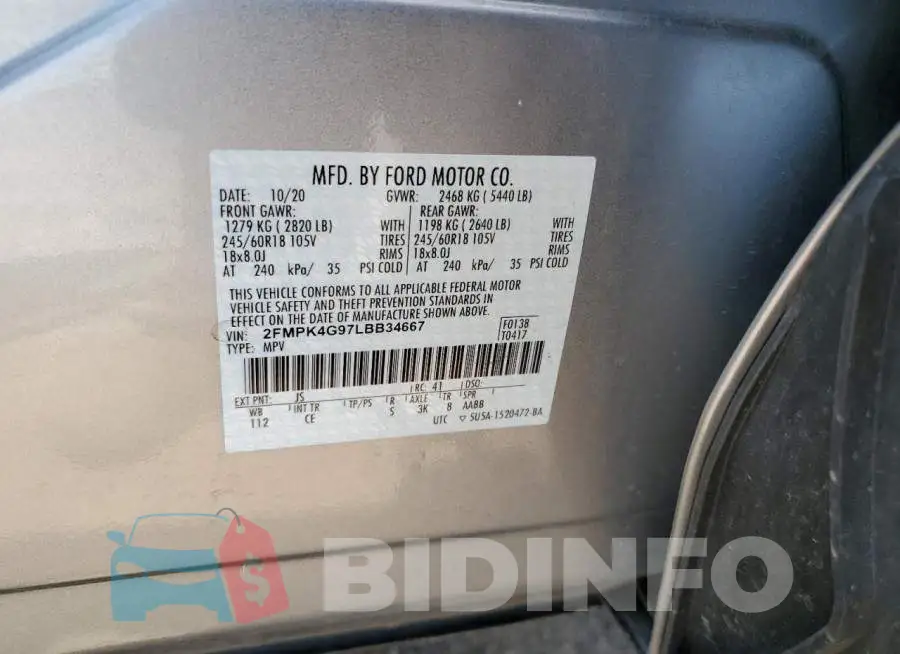 2FMPK4G97LBB34667 Photo# 13