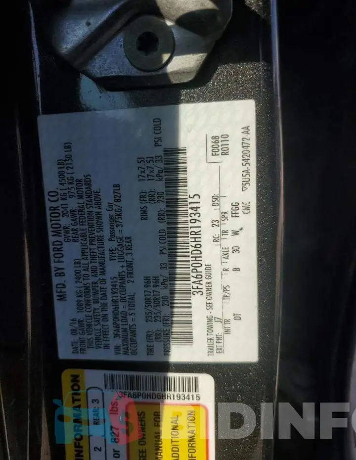 3FA6P0HD6HR193415 Photo# 12