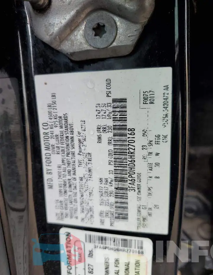 3FA6P0HD6HR270168 Photo# 12