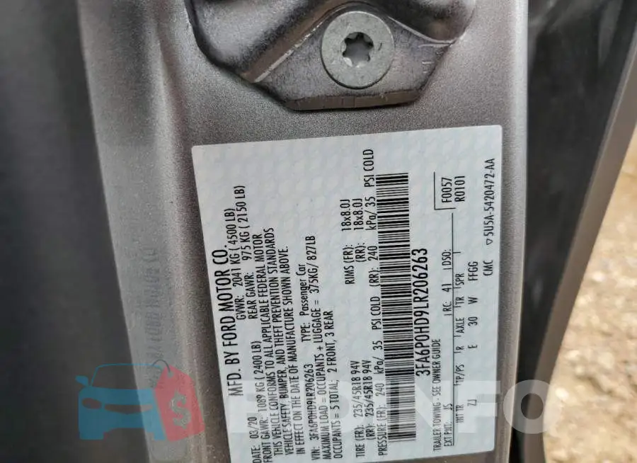 3FA6P0HD9LR206263 Photo# 12