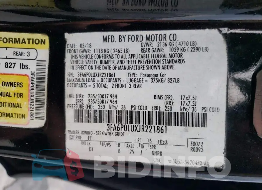 3FA6P0LUXJR221861 Photo# 12