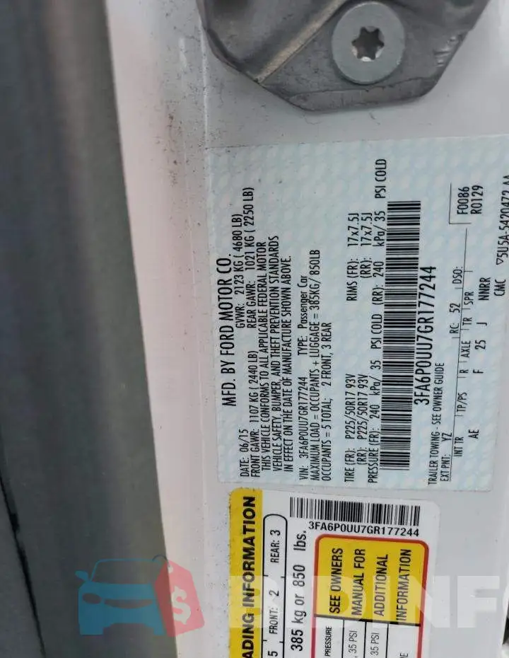 3FA6P0UU7GR177244 Photo# 12