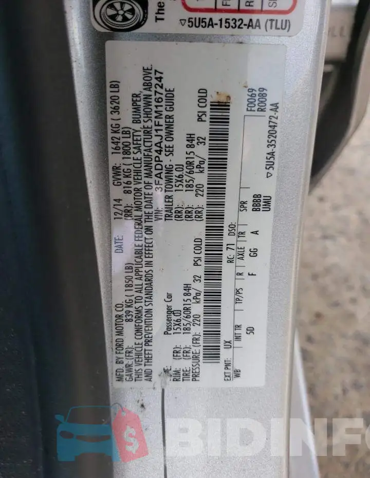3FADP4AJ1FM167247 Photo# 12