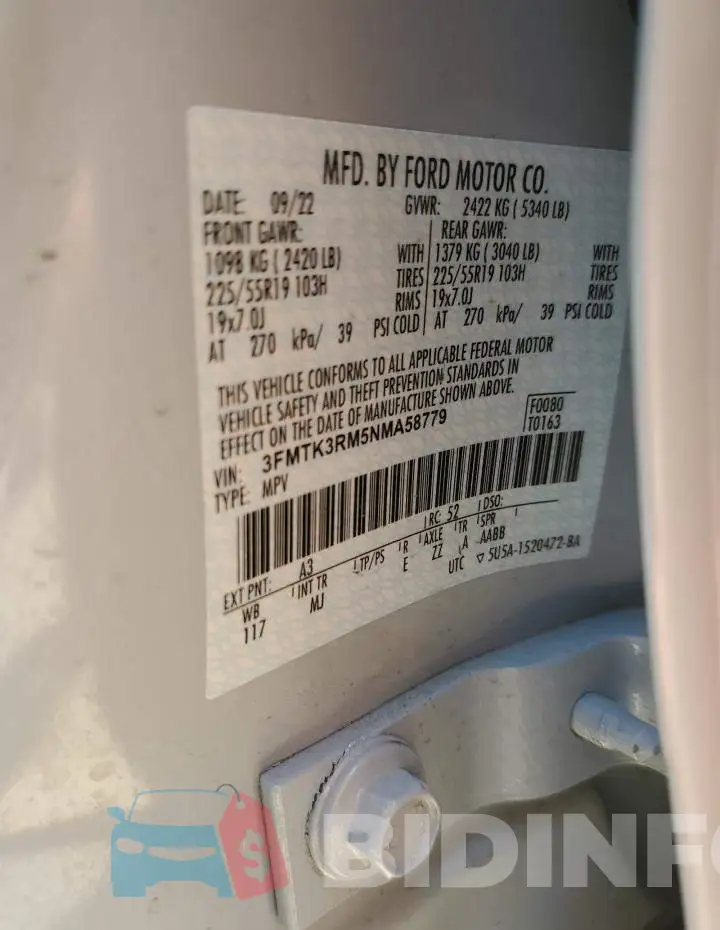 3FMTK3RM5NMA58779 Photo# 13