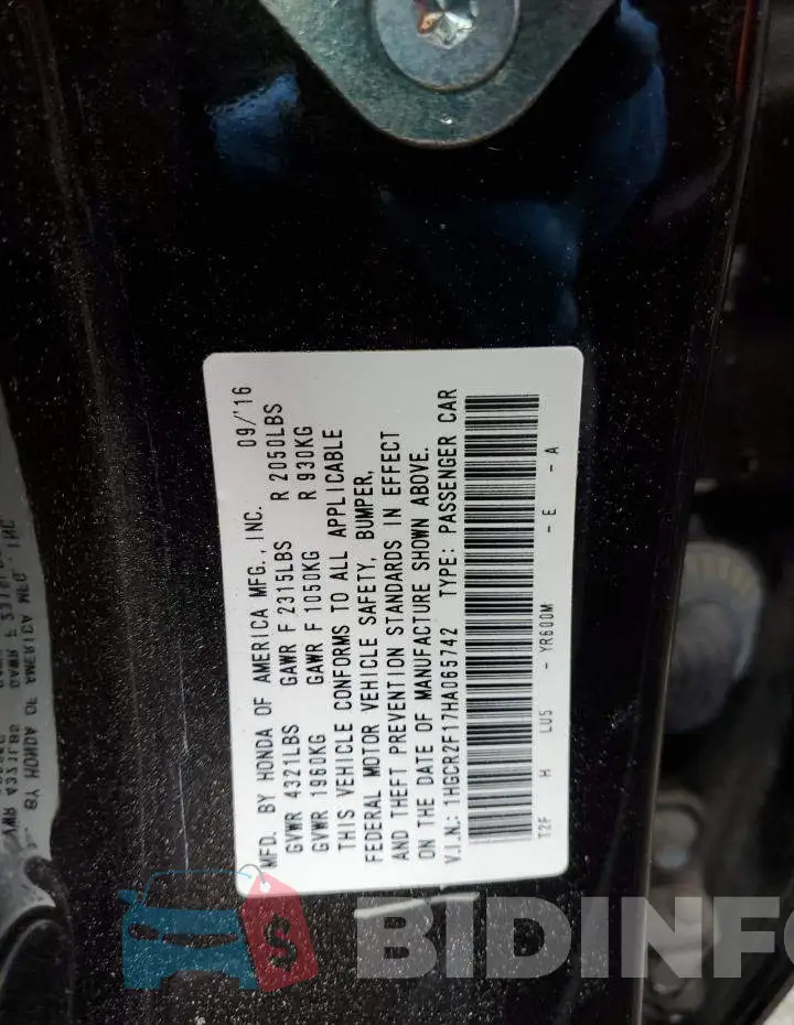 1HGCR2F17HA065742 Photo# 12