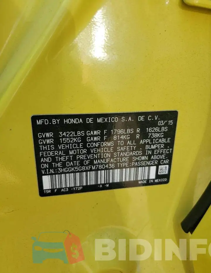 3HGGK5G8XFM780436 Photo# 12