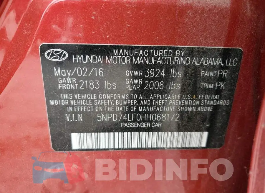 5NPD74LF0HH068172 Photo# 12