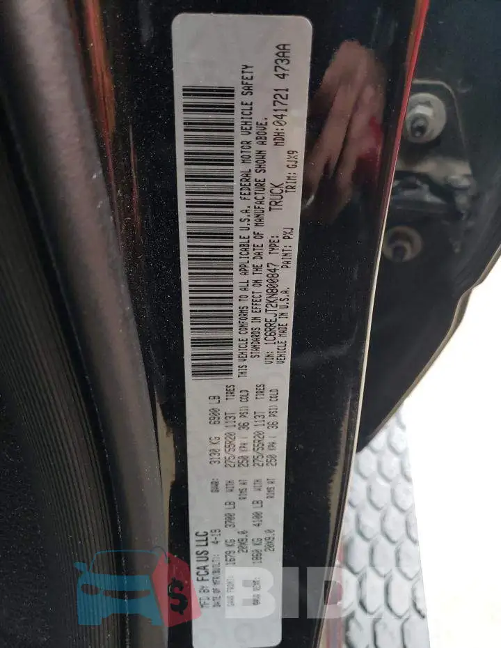 1C6RREJT2KN800847 Photo# 13