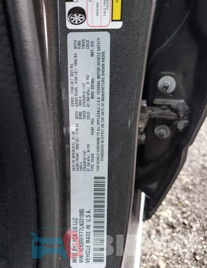1C6SRFFT7LN331885 Photo# 13
