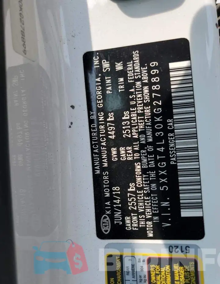 5XXGT4L30KG278899 Photo# 12