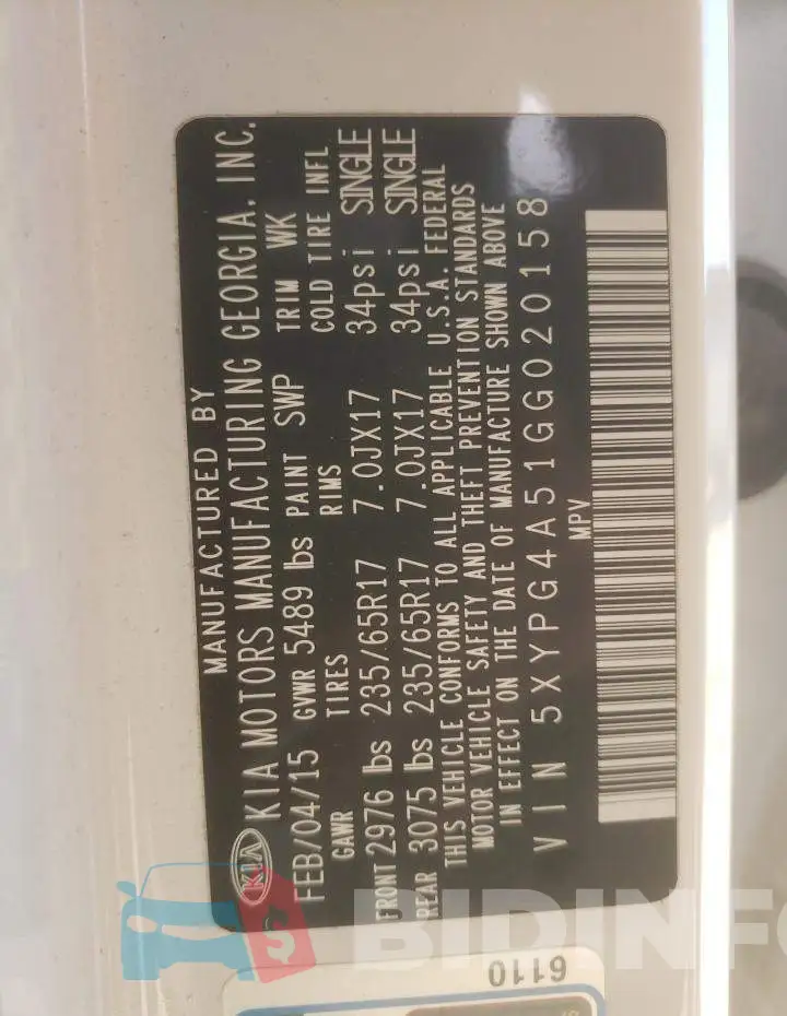 5XYPG4A51GG020158 Photo# 13