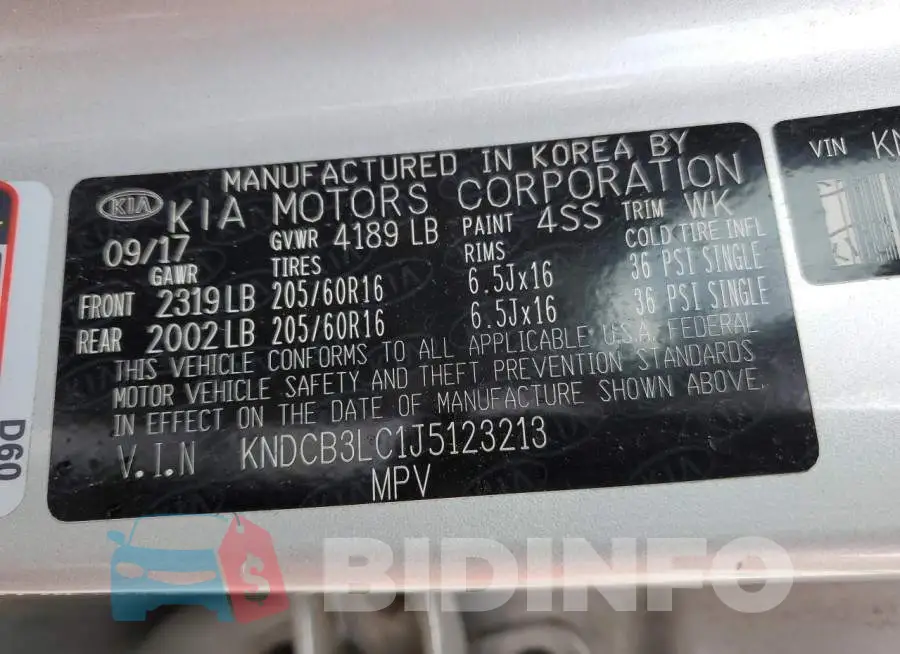 KNDCB3LC1J5123213 Photo# 12