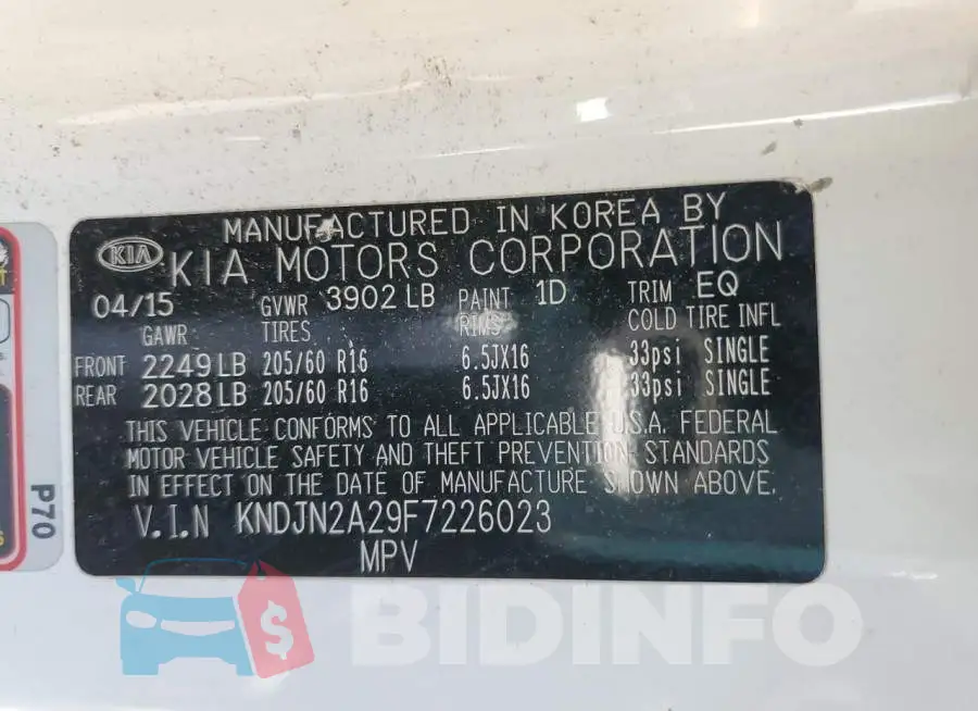 KNDJN2A29F7226023 Photo# 12