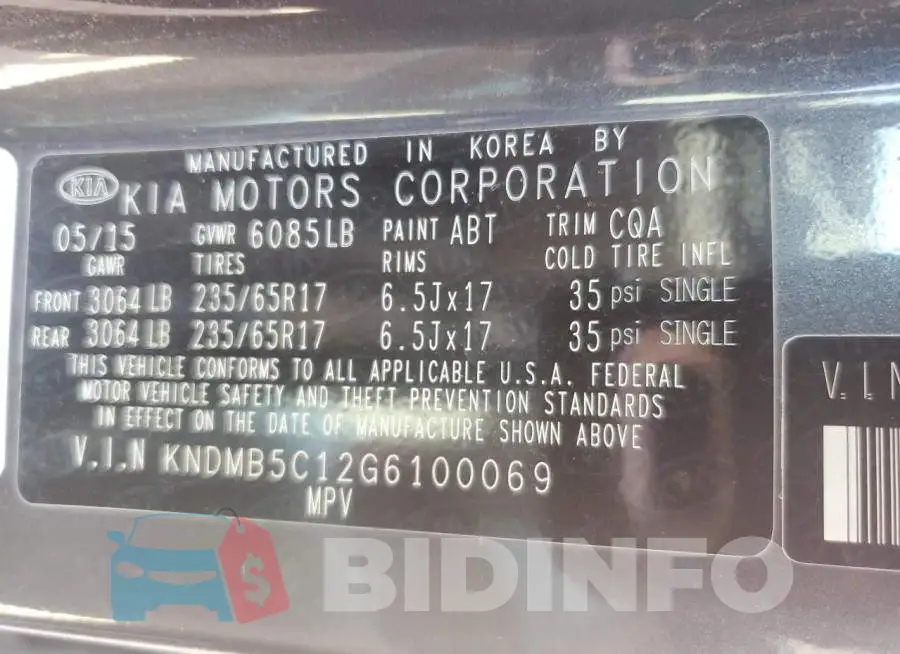 KNDMB5C12G6100069 Photo# 13