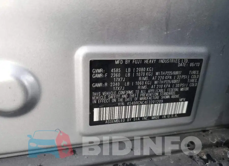 4S4BRCNC4E3201209 Photo# 12