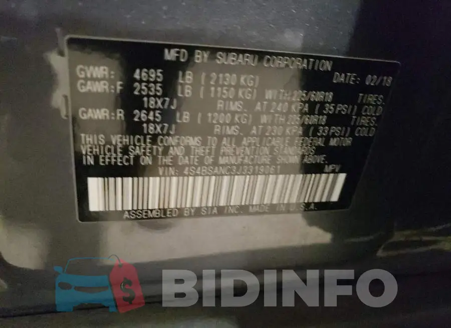 4S4BSANC3J3319061 Photo# 12