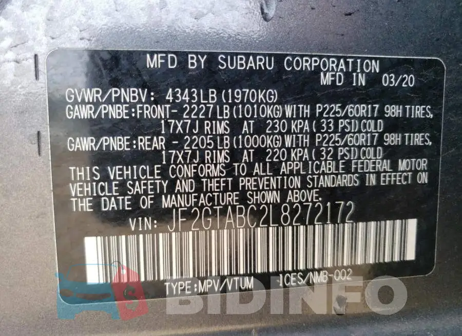 JF2GTABC2L8272172 Photo# 12