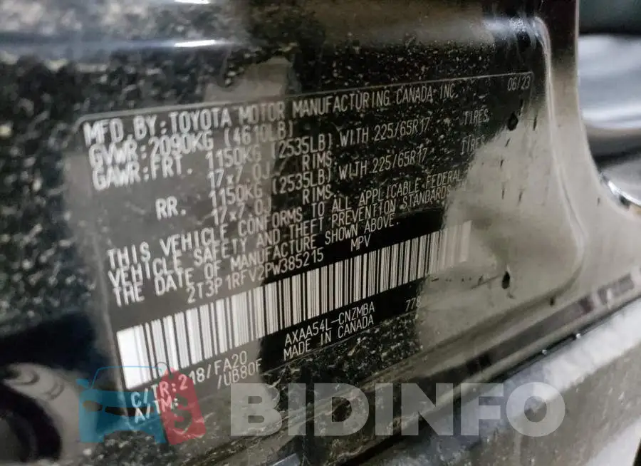 2T3P1RFV2PW385215 Photo# 13