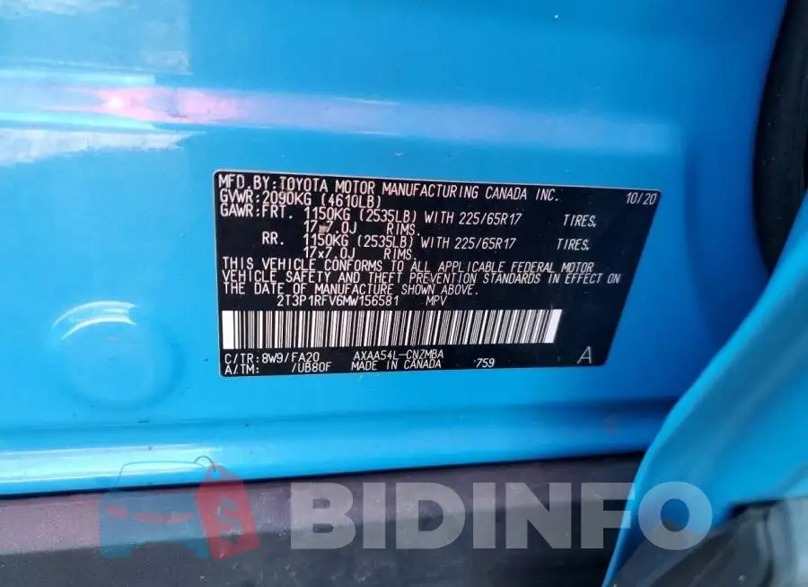 2T3P1RFV6MW156581 Photo# 13